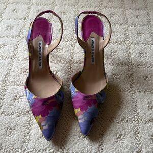 Manolo Blahnik Multicolor Floral Heels